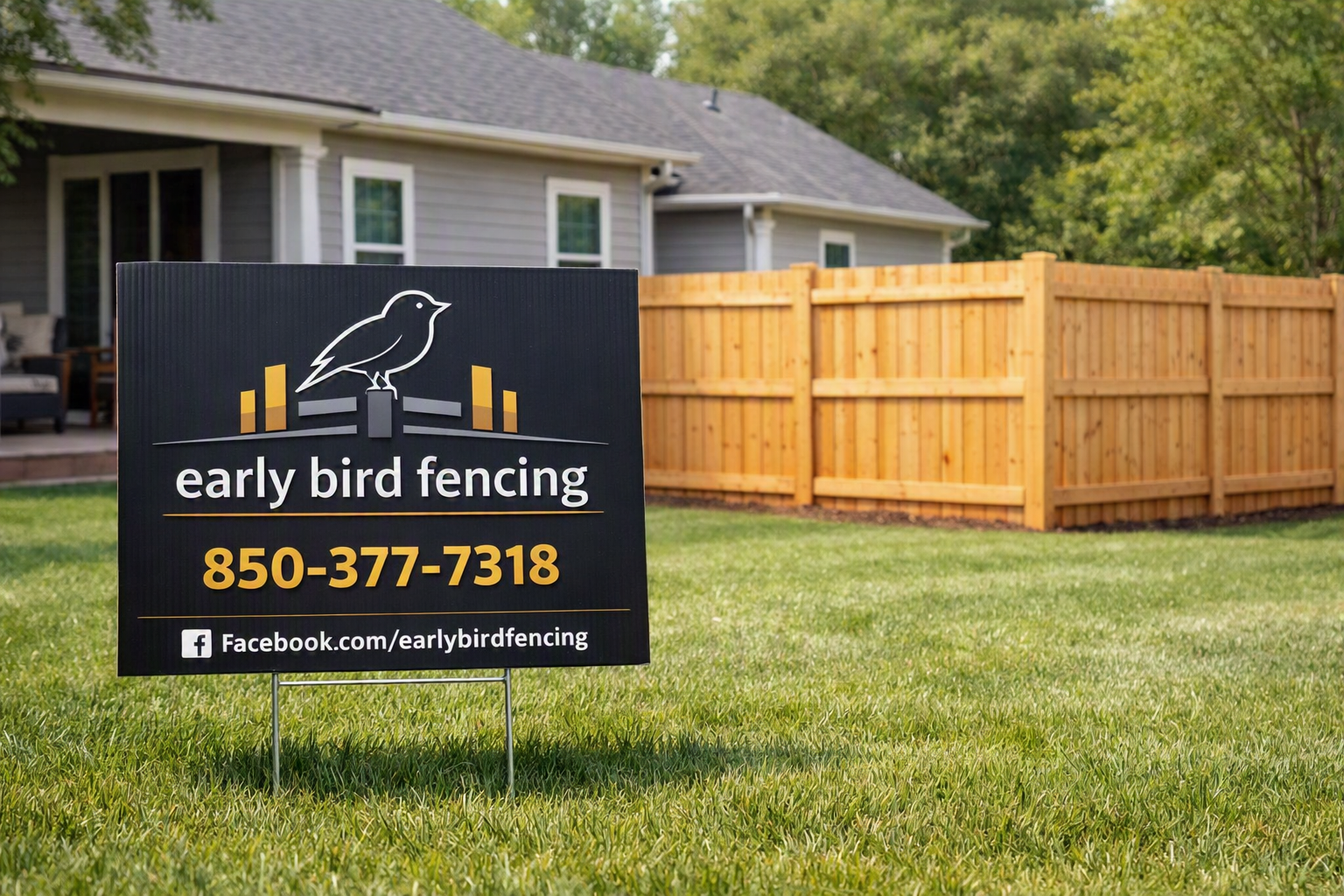 Wood fencing at a residential property