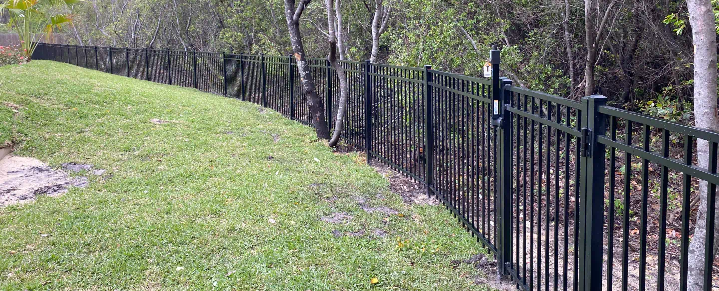 metal fence in a residential property